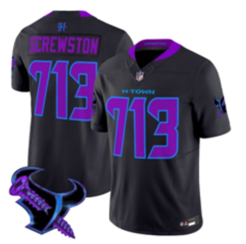 Men Houston Texans 713 Screwston Black 4th generations 2026 Nike Limited NFL Jersey style 3->houston texans->NFL Jersey